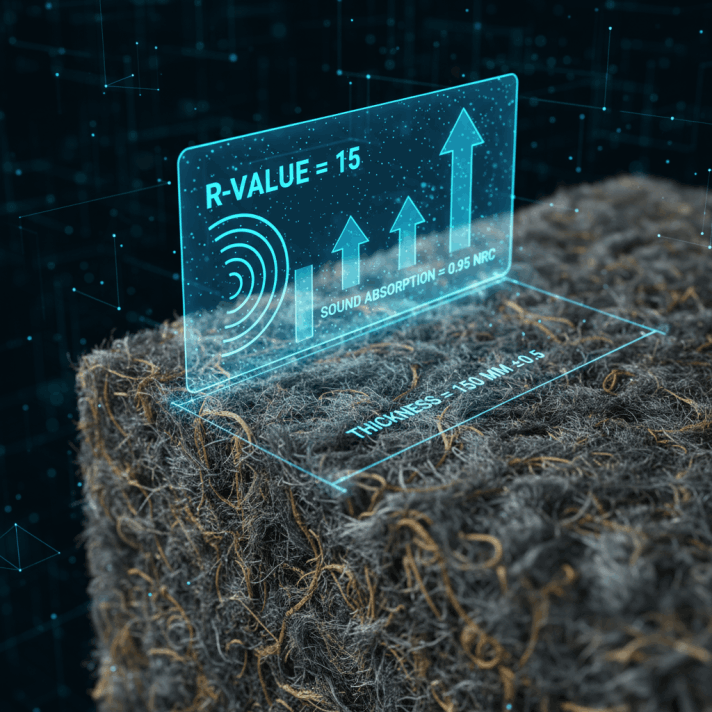Detalle de material para aislamiento térmico y acústico de alto rendimiento | Innova Cladding
